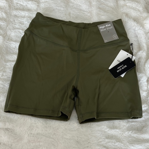 Forever 21 Pants - Forever 21 Olive High-Rise Bike Shorts